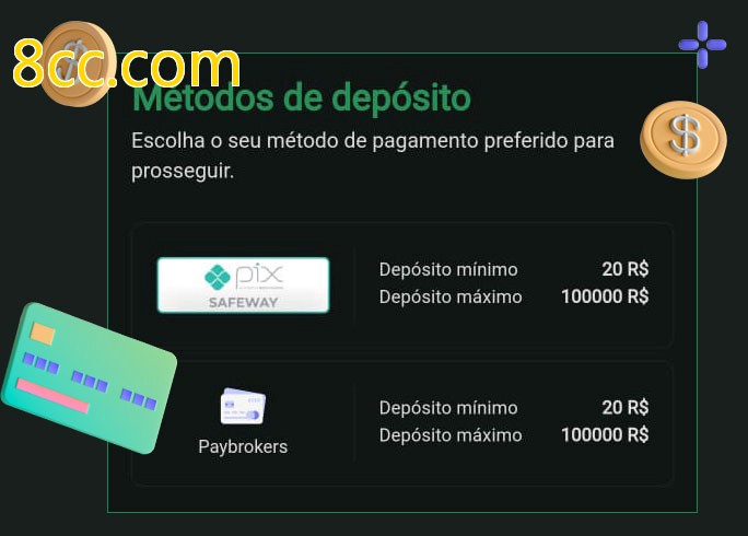 O cassino 8cc.combet oferece uma grande variedade de métodos de pagamento